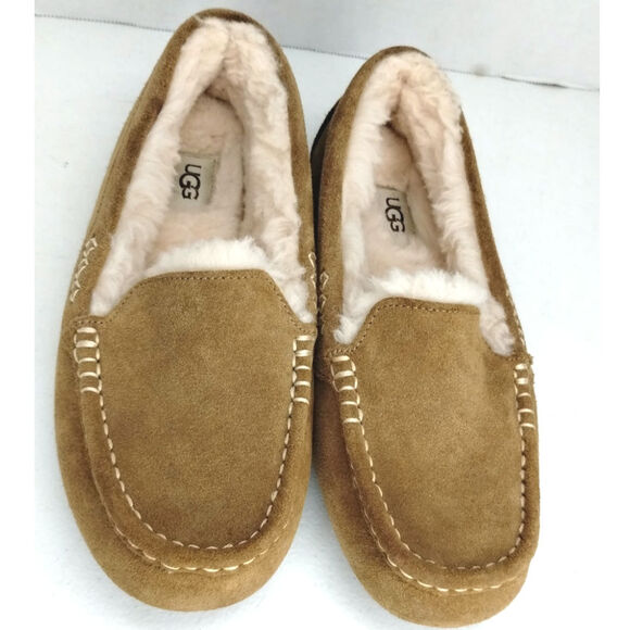 UGG Ansley size 9 Chestnut Slippers Suede Fleece - Picture 1 of 9